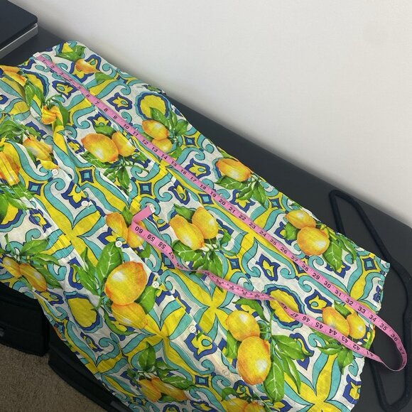 Divina Design Women's Lemon Printed Bathing Suit Coverup One Size Yellow Blue - Picture 5 of 7